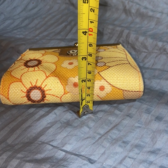 Nwot Spartina 449 Leather Linen Coin Purse - Picture 8 of 8